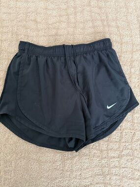 Nike Black Womens' Athletic Shorts with White Swoosh